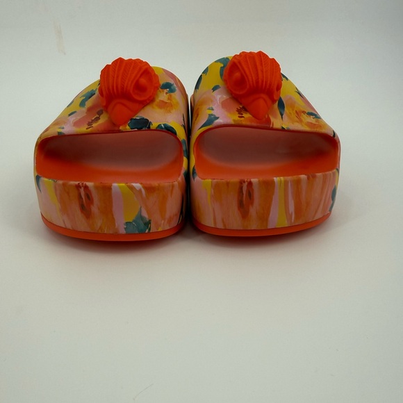 Kurt Geiger London Eagle Chunky Floral Platform Slide Orange Summer Sandals - Picture 12 of 17